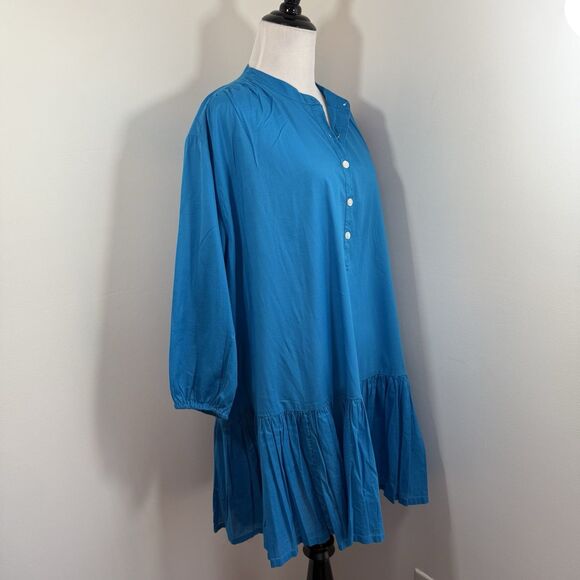 J. Crew Dress Flowy Cover Up XS Tiered Oversize Light Organic Cotton Re-Imagined - Picture 3 of 12